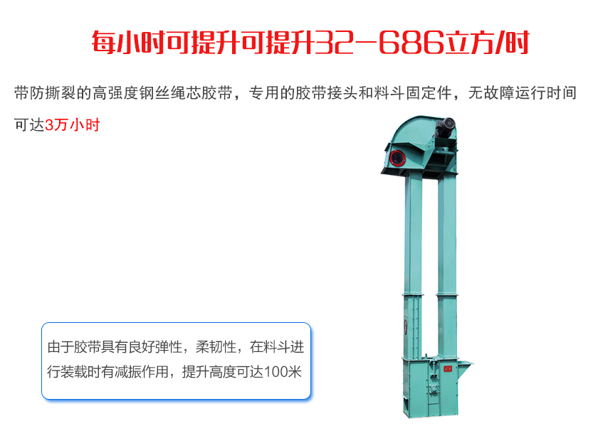 TG系列胶带斗式提升机适用物料特点