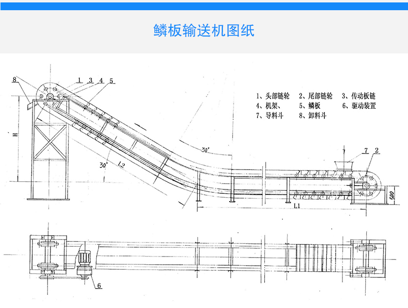 鳞板输送机结构