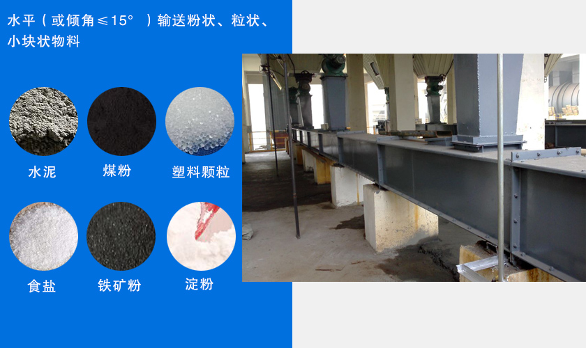 FU链式输送机主要用于水平或倾斜输送粉状、粒状或小块状物料